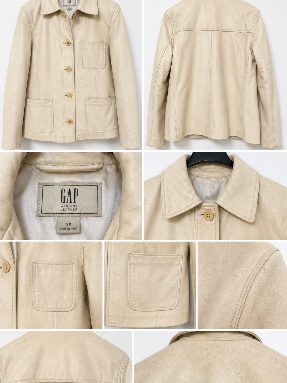 Vintage GAP Genuine Leather Jacket Women’s XS the late 1990s to early 2000s.